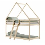 Molarem Home Drveni dječji krevet na kat Sweet - svijetlo drvo - 180x80 - Madrac PE pjena 8 cm-spužvasti madrac | shoptok.hr