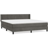 Box spring postelja z vzmetnico temno siva 160x200 cm žamet, (20790714) | Shoptok.si