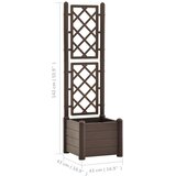  Vrtna sadilica s rešetkom 43 x 43 x 142 cm PP boja kave | shoptok.hr