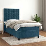 Box spring krevet s madracem tamnoplavi 100x200 cm baršunasti | shoptok.hr