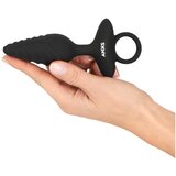Anos - rebrasti vibracijski analni čep (črni) | Shoptok.si
