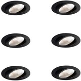 QAZQA Professional Set van 6 inbouwspots zwart 9,5cm incl. LED 1300 lm dimbaar IP65 - Gaius | Shoptok.si