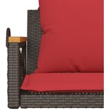  Klupa za ljuljanje s jastucima smeđa 63x62x40 cm od poliratana | Eponuda.com