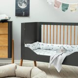 Troll nursery® otroška posteljica torsten™ 60x120 seal grey/teak | Shoptok.si
