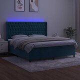  box spring s madracem LED tamnoplavi 160x200 cm baršun | shoptok.hr