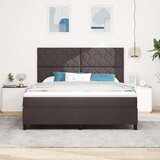 vidaXL Box Spring krevet s madracem tamnosmeđi Super King tkanina | shoptok.hr