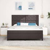 vidaXL Box Spring postelja z vzmetnico temno rjava Super King Tkanina, (22081200) | Shoptok.si