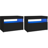 Furnova Nočna omarica z LED lučkami 2 kosa črna 60x35x40 cm inž. les, (21926788) | Shoptok.si