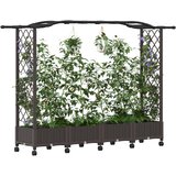  Povišeni krevet s mrežom i krovom Smeđa 207 x 40 x 129 cm PP | shoptok.hr
