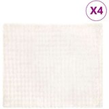 vidaXL Dežnik iz umetnega zajčjega krzna 4 pcs Bela 240 x 270 cm | Shoptok.si