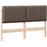  Tapecirani uzglavlje Smeđa i taupe 140 cm Čvrsto borovo drvo | shoptok.hr