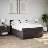  Krevet s oprugama i madracem tamnosmeđi 140 x 190 cm od tkanine | shoptok.hr