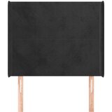  Uzglavlje s ušima crno 103x16x118/128 cm baršunasto | shoptok.hr