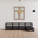Maison Chic Seti vrtnega pohištva - Vrtna garnitura - Vrtni pohištvo set 5-delna črna trdna borovina, (21817380) | Shoptok.si