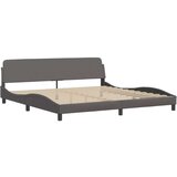  Posteljni okvir z LED lučkami siv 200x200 cm umetno usnje, (21111398) | Shoptok.si