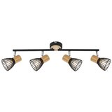 Ferotehna stropna svjetiljka Black Wood 4 (100 W, D x Š x V: 610 x 90 x 190 mm, Crne boje, E14) Cijene