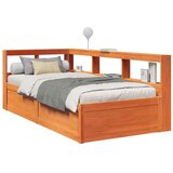  Krevet s regalom za knjige bez madraca 90 x 200 cm od borovine | shoptok.hr
