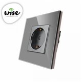 Wise utičnica 16a stakleni panel sivi Cene