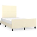 vidaXL Okvir kreveta bez madraca krem 120x190 cm umjetne kože - Krema 120 x 190 cm Gladak dizajn | shoptok.hr