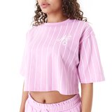 New Era ženska majica pinstripe pink womens crop t-shirt