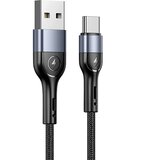 Usams PLETENI KABEL U55 2A USB-C 1M ČRN/ČRN ZA TELEFONE, (21980502) Cene