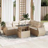 Maison Chic Seti vrtnega pohištva - Vrtna garnitura - Vrtni pohištvo set 7-delna z blazinami bež poli ratan, (21803067) | Shoptok.si