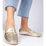 D/CEO marka niezdefiniowana Gold elegant moccasins with rhinestones Banzao