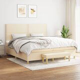 The Living Store Box spring postelja z vzmetnico krem 200x200 cm blago - Box Spring Postelja, (21513807) | Shoptok.si