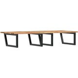  Zidna polica za Lavabo - Umivaonik od čelika i masivnog bagremovog drva - tamno smeđa i crna 140 x 60 x 2 cm 1 Trapez | shoptok.hr
