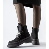Gemre Black platform ankle boots Glen with buckles | Shoptok.si
