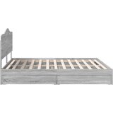 vidaXL Krevetna konstrukcija s ladicama Siva Sonoma 180 x 200 cm | shoptok.hr