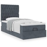 vidaXL Otomanski posteljni okvir z vzmetnicami siv 90x200cm žamet Cene
