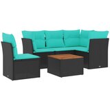  6-dijelni set vrtnih sofa od poliratana s jastucima crni | shoptok.hr
