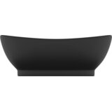 Luksuzni ovalni umivaonik mat crni 58,5 x 39 cm keramički | shoptok.hr