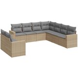 Maison Chic Seti vrtnega pohištva - Vrtna garnitura 9-delna z blazinami bež poli ratan, (21796315) | Shoptok.si