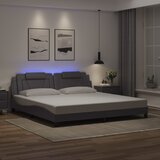  Okvir kreveta Viana s LED-om bez madraca sivi 200 x 200 cm | shoptok.hr