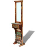 vidaXL Ogledalo za hodnik trden predelan les 47x23x180 cm | Shoptok.si