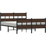 Metalni okvir kreveta bez madraca smeđa boja hrasta 150x200 cm | shoptok.hr