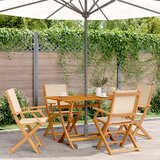 vidaXL 5-dijelni vrtni blagovaonski set bež od tkanine i drva | shoptok.hr