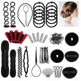 INF Paket 25 pripomočkov za pletenje kit – profesionalni pripomočki za oblikovanje las Black, (21732413) | Shoptok.si