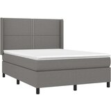  Box spring postelja z vzmetnico temno siva 140x200 cm blago, (20726200) | Shoptok.si
