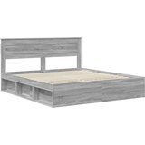  Konstrukcija postelje z vzglavjem Siva Sonoma 200 x 200 cm, (5000104443) | Shoptok.si