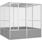  Ptičja kletka siva 213,5x217,5x211,5 cm pocinkano jeklo | Shoptok.si