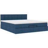 vidaXL Otomanski krevet s madracem i LED plavi 160x200cm tkanine | shoptok.hr