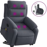  The Living Store Masažni naslanjač s funkcijo vstajanja temno siv žamet - Masažni Naslanjač S Funkcijo Vstajanja, (21493667) | Shoptok.si