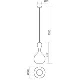  Redo 01-2259 - Luster na sajli LOB 1xE27/42W/230V, prečnik 22 cm, siva | Eponuda.com
