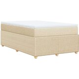 vidaXL Box spring postelja z vzmetnico krem 120x190 cm blago, (21309904) | Shoptok.si
