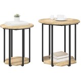  Set pomoćnih stolića s policom 2 pcs Smeđa | shoptok.hr