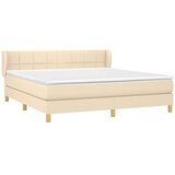 Krevet s oprugama i madracem krem 160x200 cm od tkanine | shoptok.hr