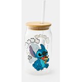 Sinsay Staklena šalica s poklopcem i slamkom Stitch | shoptok.hr